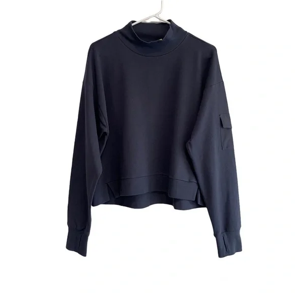 All in Motion™ Women's French Terry Butter Wash Sweatshirt Slate Size L - Picture 3 of 11